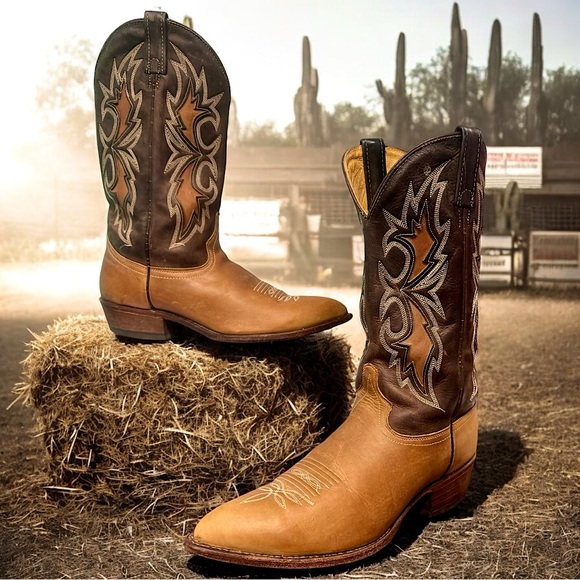 J.Chisholm Dan Post Other - Men's Vintage J. Chisholm Dan Post Leather Western Cowboy Boots RARE Sz 10 4EE
